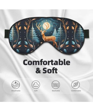 Xmas Gift Deer Print Unisex Eye Mask | Soft Comfort Sleep Shade for Travel Yoga & Shift Work - Buy Online on GoSupps.com