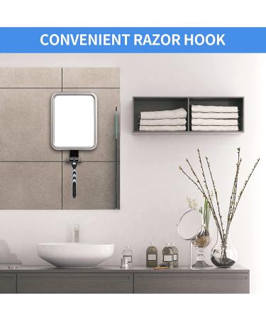 Fogless Shower Mirror for Shaving - Wall Mounted, Suction Cup, Stainless Steel Frame | MGLIMZ - Buy Online on GoSupps.com