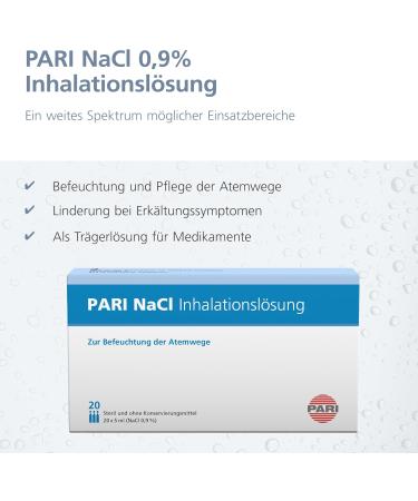 Buy PARI NaCl Inhalation Solution | Moisturizing Respiratory Tract | 20 Ampoules | International Shipping Available - Buy Online on GoSupps.com