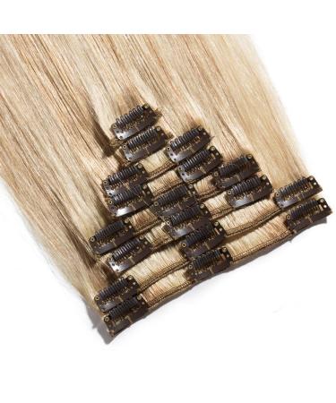 Premium Clip In Extensions - Real Remy Hair 8 Wefts 18 Clips 45cm 70g - Light Ash Blonde (#18/613) - International Shipping Available - Buy Online on GoSupps.com