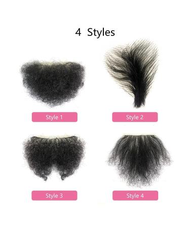 Meiverah Fake Private Hair Handmade Bikini Hair | Body Hair Volume | Style1 Natural Black - Buy Online on GoSupps.com