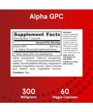 Jarrow Formulas Alpha GPC 300 mg - 60 Veggie Capsules | Enhance Brain Health & Focus - Buy Online on GoSupps.com