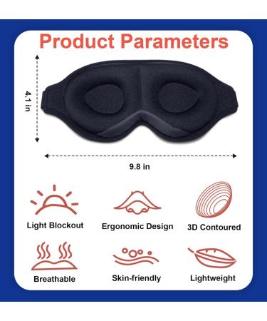 SUJAYU 3D Contoured Sleep Mask | Soft Eye Covers for Sleeping | Men & Women Sleep Mask | Bondage Gear - Buy Online on GoSupps.com