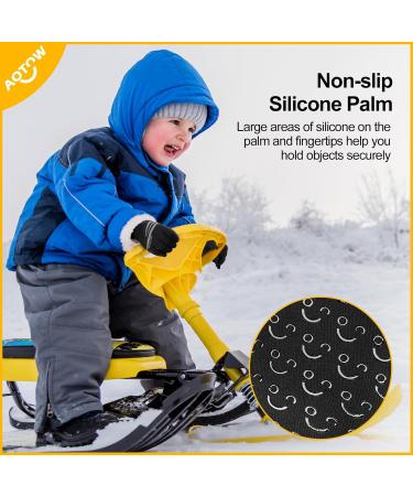 Aotow Kids Winter Bicycle Gloves - Touchscreen Warm & Windproof Fleece for Ages 4-12 Anti-Slip Design - Black XL - Buy Online on GoSupps.com