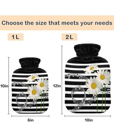 NAANLE 2L Musical Daisy Hot Water Bottle Large Transparent Bottle for Menstrual Cramps Pain Relief & Heat Therapy - Buy Online on GoSupps.com