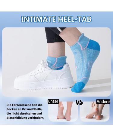 Buy Niorasen Women's Sports Socks - Breathable Anti-Bubbles 6 Pairs Multicolored Sizes 35-42 - Perfect for Running & Athletics - Buy Online on GoSupps.com