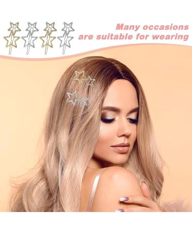 Hollow Star Hair Clips - Non-Slip Metal Geometric Barrettes with Rhinestones (8Pcs) - Stylish Hair Accessories for Women and Girls - Buy Online on GoSupps.com