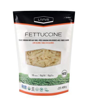 LIVIVA Low Calorie Keto-Certified Organic Shirataki Fettuccine 14 Ounce (Pack of 1)