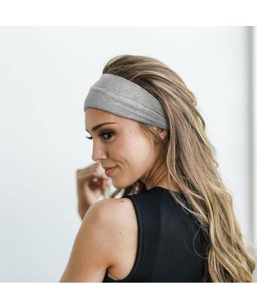 Multicoloured 6-Pack Women's Wide Elastic Hair Bands - Boho Headband Set for Yoga & Sports - Buy Online on GoSupps.com