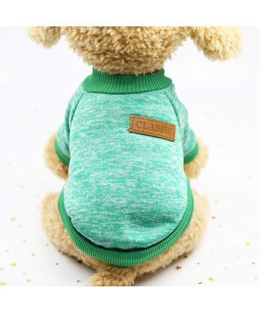 Pet Dog Cat Sweater Warm Dog Sweater Cat Clothes Fleece Pet Coat for Puppy S Green
