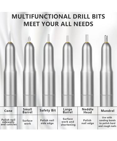 Professional Electric Nail File Drill Set | 20000 RPM Adjustable Speed | Portable Manicure Pedicure Kit with Nail Drill Bits | For Acrylic Gel Nails | Silver - Buy Online on GoSupps.com