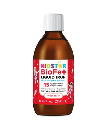 BioFe+ Iron Liquid for The Family No Sugar 8.45 Fl. Oz. 15mg Elemental Iron Non-Constipating Sweet Blast