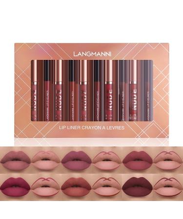Matte Lipstick and Lipliner Set - 12PCS, Long-Lasting, Waterproof, High-Pigmented Velvet Lip Gloss Kit for Girls - Buy Online on GoSupps.com