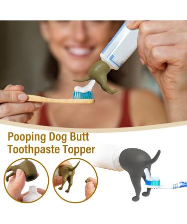 2PCS Pooping Dog Butt Toothpaste Topper Dog Poop Toothpaste Dispenser Funny Toothpaste Cap Reusable Dog Toothpaste Dispenser for Home Travel Daily Life - Buy Online on GoSupps.com
