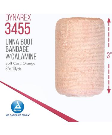 Dynarex Unna Boot Bandage - Customized Compression for Leg Ulcers - Calamine Treatment - Soft Cast - 3x10 yds - 1 Pack - Buy Online on GoSupps.com