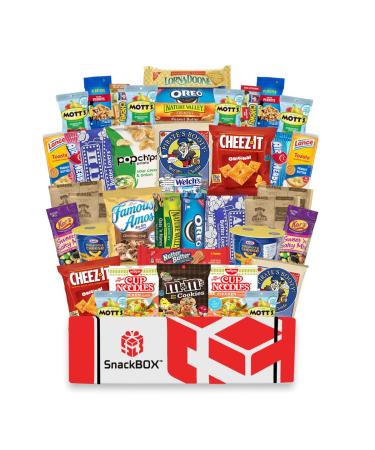 Care Package for College Students Snack Box (40 Count) Great For Studying, Exams, Date Night, Finals, Dorms, Deployment, Military, Office Snacks and Gift Baskets From Snack Box