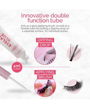 Renata Beauty 24-Hour Transparent Lash Glue for False Eyelash Extensions - Waterproof, Dual-Function Brush Tube - Compatible with Glue Remover - Buy Online on GoSupps.com