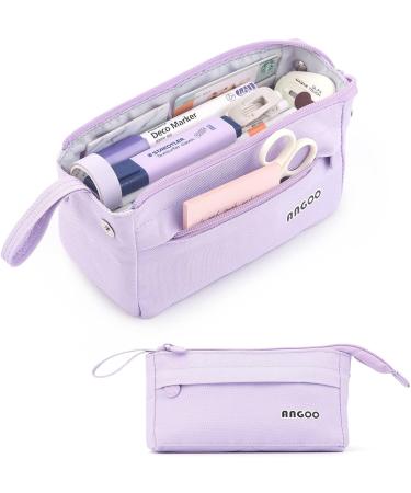 ANGOOBABY Large Capacity Pencil Case Durable Pen Pouch Portable Pencil Bag with Handle for School Teen Girl Boy Men Women Adults purple - Buy Online on GoSupps.com
