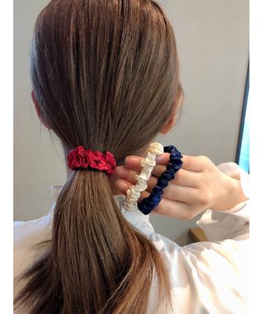 Shop Colorful Satin Hair Ties - 6 Silk Scrunchies & Ponytail Bands for Women | Premium Hair Accessories - Buy Online on GoSupps.com