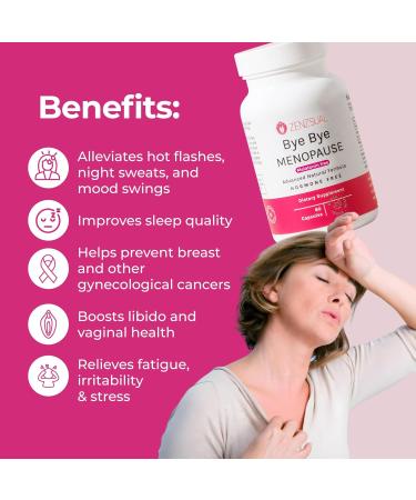 ZENZSUAL Bye Bye Menopause - 100% Vegan Hormone Support Estrogen & Sugar Free - 60 Capsules for Menopause Relief - Buy Online on GoSupps.com