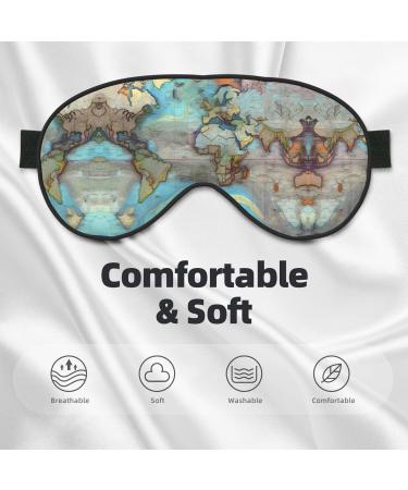 Cartoon World Map Eye Mask | Soft Adjustable Sleep Mask for Men & Women - International Shipping Available - Buy Online on GoSupps.com