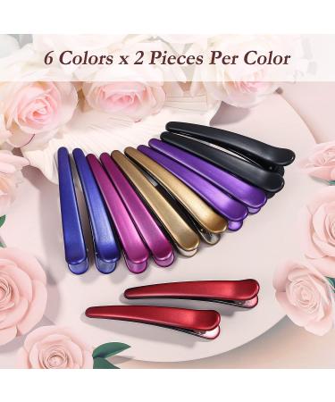 Sublaga Non-Slip Colorful Plastic Duckbill Hair Clips - 12 Pcs for Styling Women, Baby Kids, and Girls - 3.5 Inches (Frosted Color) - Buy Online on GoSupps.com