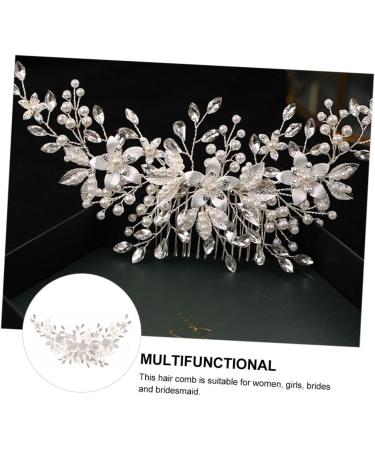 FRCOLOR Set of 2 Alloy Pearl Hair Comb Hair Accessories Bridal Veil Comb Pearl Jewellery Tiara Headwear for Bridal Headpiece Beads Manual Decorate Iron Wire - Buy Online on GoSupps.com