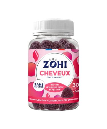 ZOHI Food Supplement - Hair Gummies Promoting Hair Growth and Beauty - Selenium - 60 Fruit Gums Cherry Flavor Sugar Free Veg