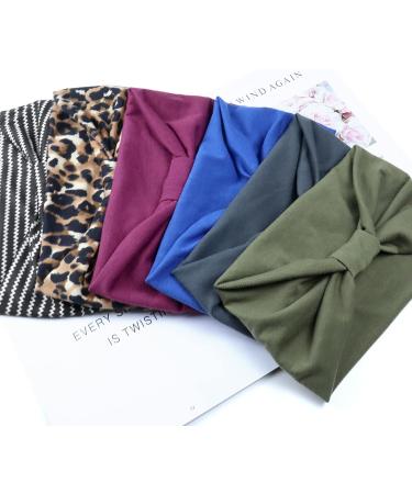 Kavya Boho Print Leopard Headbands for Women - 6 Pcs Hair Accessories Set | Elastic Hair Bands for Fashion and Yoga - UK Wide Delivery - Buy Online on GoSupps.com