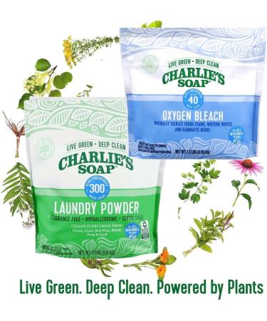 Buy Charlie's Soap Laundry Powder & Oxygen Bleach Pack - 300 Loads - Eco-Friendly International Shipping - Buy Online on GoSupps.com