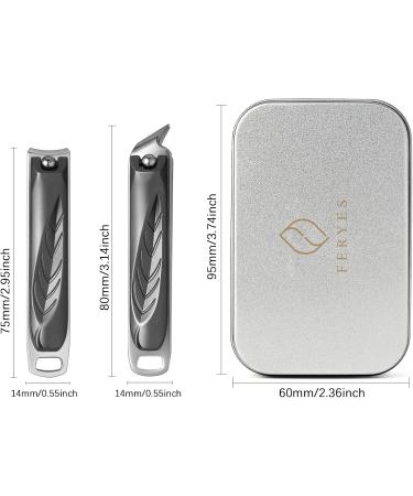 Feryes Nail Clipper Set 2 Stainless Steel Nail Clippers for Toenails & Fingernails Curved & Beveled Blades 3.14 Inch Taupe - Buy Online on GoSupps.com