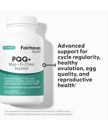Fairhaven Health PQQ Plus Myo-inositol D-Chiro Inositol Supplement | PQQ Supplement to Support Cycle Regularity Healthy Ovulation Egg Quality Women s Reproductive Health | Non-GMO | 120 Capsules - Buy Online on GoSupps.com