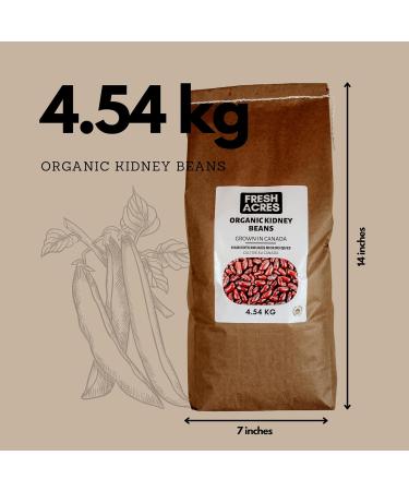 Organic Kidney Beans Canadian Grown Bulk Dry 4.54 Kg Fresh Acres - Buy Online on GoSupps.com
