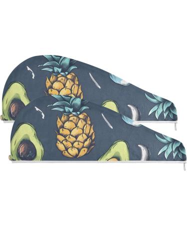 Skull Fruits Hair Towel 2 Pack - Super Absorbent Quick Dry Hair Turbans for Women & Girls - Buy Online on GoSupps.com
