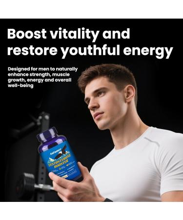 Testosterone Booster for Men with Ashwagandha L-Arginine Tongkat Ali Tribulus Natural Testosterone Supplement for Men Workout Strength Booster Performance and Building Muscle 180 Capsules - Buy Online on GoSupps.com