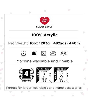 Red Heart Super Saver Jumbo Icelandic Yarn 2-Pack - 283g/10oz - 4 Medium Acrylic - 482 Yards - Knitting/Crochet - Buy Online on GoSupps.com