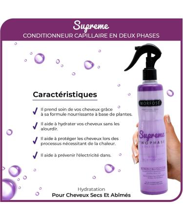 Morfose Supreme Apr s-Shampooing 2 Phases 400 ml Soin capillaire sans rin age brillance & douceur Hydratation longue dur e pour tous types de cheveux 400 ml (Lot de 1) - Buy Online on GoSupps.com