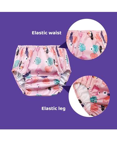 BISENKID 6 Pack Waterproof Plastic Pants for Toddlers | Potty Training Diaper Covers 3T Girls | Good Elastic & Breathable Design | 6 Count - Buy Online on GoSupps.com