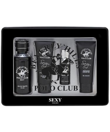 Beverly Hills Polo Club BHPC Sexy Cologne Gift Set for Men | 3.4oz Eau de Toilette Aftershave Shower Gel Fragrances
