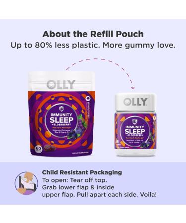Olly Immunity Sleep Gummies - Melatonin  Elderberry  Echinacea  Zinc & Vitamin C - 60 Count - Buy Online on GoSupps.com