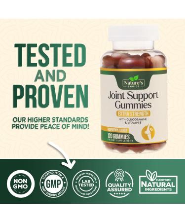 Glucosamine Gummies Extra Strength Joint Support with Vitamin E - 120 Count - Men and Women Chewable Supplement for Cartilage & Flexibility - Buy Online on GoSupps.com
