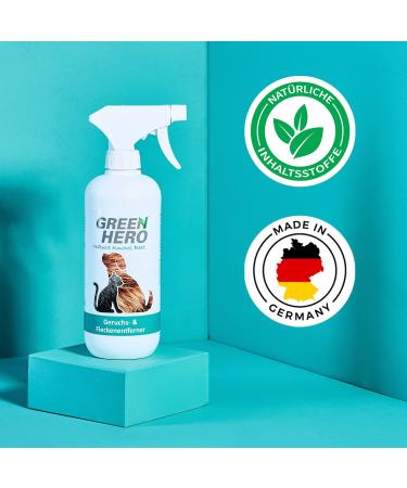 Green Hero Odor & Stain Remover Spray 500ml - Enzyme Cleaner for Pet Urine Feces & Vomit | Biological & Neutralizing Formula - 1 Pack - Buy Online on GoSupps.com