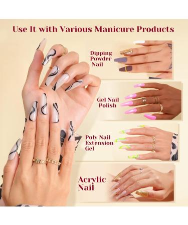 Rosalind Ballerina Nail Tips - 504pcs Clear Gel Fake Nails Full Cover 12 Sizes Long Coffin Shape for Women - Soft Acrylic Nail Art Accessories - Buy Online on GoSupps.com