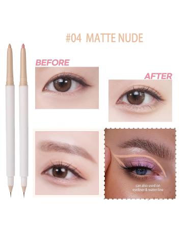 Double Ended Highlighter and Eye Makeup Pen - Glitter & Matte Nude Eyeliner, Eyeshadow, and Liquid Contour Liner - 2 in 1 Multi-Functional Long Lasting Makeup Stick - Silkworm Pencil (01, 03, 04) - Buy Online on GoSupps.com