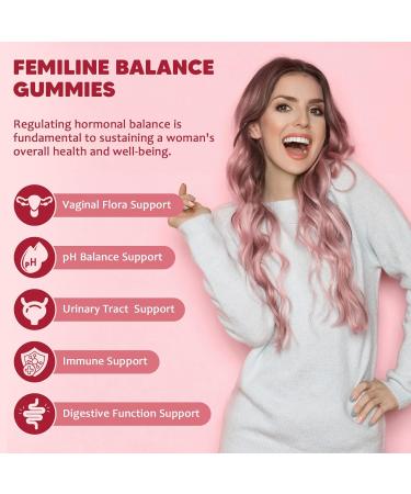 (2 Pack) Premium Feminine Balance Gummies for Women Support pH Balance & Vaginal Probiotics Health Gummies with Cranberry Pineapple Powder D-Mannose Sugar Free Gluten Free Vegan 60 Count (Pack of 2) - Buy Online on GoSupps.com