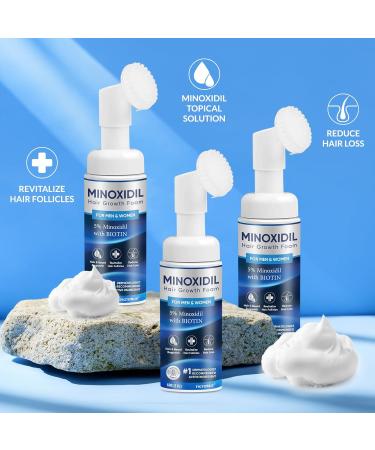 FIGTORUS 5% Minoxidil Foam for Hair Growth for Men and Women - Pack of 3 - 2 Oz. - Buy Online on GoSupps.com