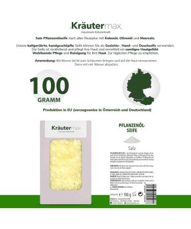 Natural Cosmetic Salt Soap Natural Sea Salt Soap for Skin 1 x 100 g - Buy Online on GoSupps.com