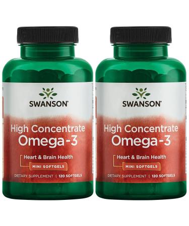 Swanson High Concentrate Omega-3 120 Mini Softgels