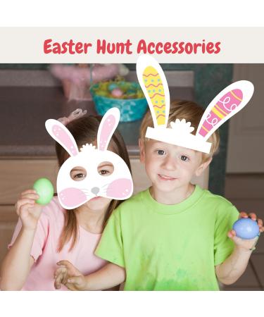 Easter Hamper for Kids - Haribo Hunt Hamper and Easter Bunny Masks 8 Pieces - 20x Haribo Eggs Galore Easter Sweets Baskets and Activities - Easter Egg Hunt Accessories Easter Gift for Kids - Buy Online on GoSupps.com