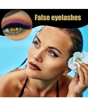 lisutupode Fake eyelashes 4 Pairs Reusable Eyeliner Eyelash StripsSelfAdhesive Makeup for Daily Use Travel Dates and Party Occasions Purple - Buy Online on GoSupps.com